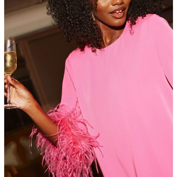 TUCKERNUCK Hot Pink Feather Jamie Dress - Picture 7 of 14